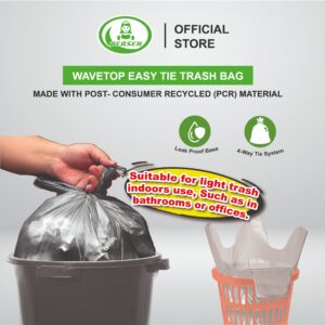 L 90Lts Black Berseh Wavetop Easy Tie Trash Bag - Image 3